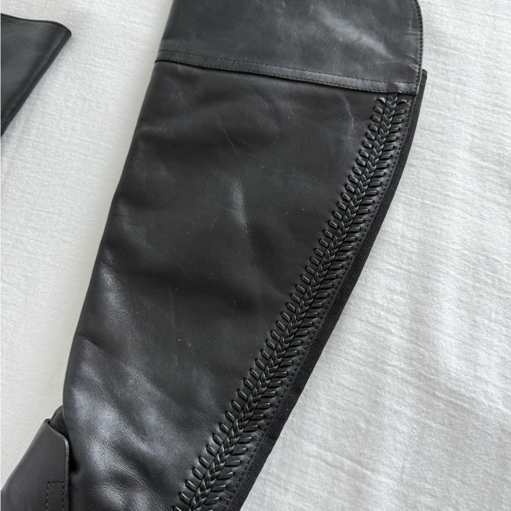 Vince Camuto Black Bendra Tall Leather Riding Boots